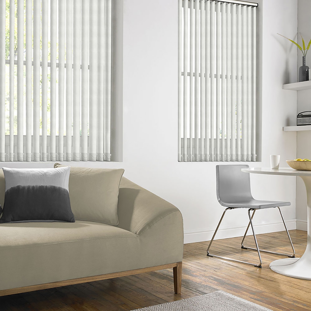 Product photograph of Claire White Vertical Blind from Choice Furniture Superstore.